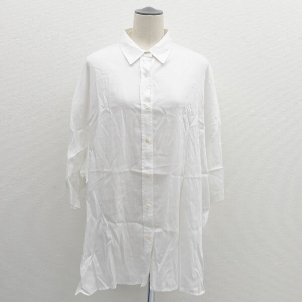 JEANASiS / ジーナシス ◆長袖シャツ/ロング丈/オーバーサイズ/ホワイト/フリーサイズ JS064032MC 【レディース/ガールズ/LADY/女性/婦人】 レディースファッション【中古】