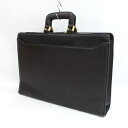 DAKS / ダックス ◆ブリーフケース/書類バッグ/ビジネスバッグ/レザー/ブラウン 【バッグ/バック/BAG/鞄/カバン】 メンズファッション【中古】