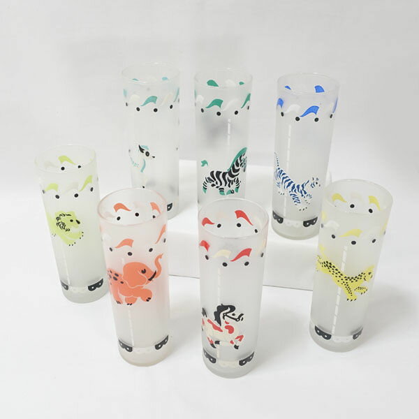 乐天商城 - 【価格見直し】【2026/05/11】リビーグラス社製(Libbey Glass) ◆【グラス】リビーグラス/アニマル メリーゴーランド タンブラー (7個組) 雑貨 インテリア アンティーク ギフト【中古】
