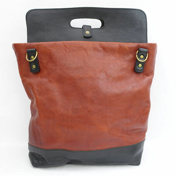 【スーパーSALE】STEVE MONO / スティーブモノ ◆2WAYハンドバッグ/ショルダーバッグ/レザー/ブラウン×ブラック 【バッグ/バック/BAG/鞄/カバン】 メンズファッション【中古】