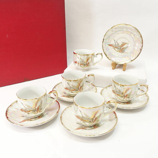 乐天商城 - 【価格見直し】【2026/05/11】SUZUKI CHINA ◆【洋食器】美山窯/金鶴 カップ&ソーサー(5客) 雑貨 アンティーク ギフト ギフト【未使用】