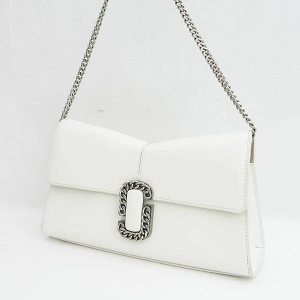 MARC JACOBS - 【価格見直し】【2026/05/12】MARC JACOBS / マークジェイコブス ■ザセントマーク チェーンショルダーバッグ 白 レザー 【バッグ/バック/BAG/鞄/カバン】 ブランド【中古】