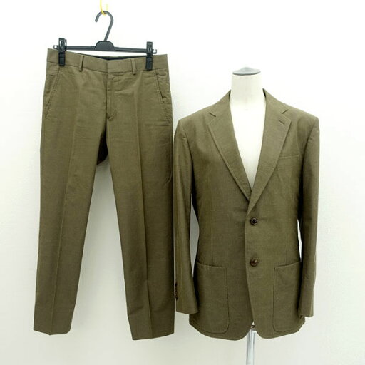 HERMES / エルメス ◆セットアップ ジャケット カーキオリーブ 加工 レア 【メンズ/MEN/男性/ボーイズ/紳士】 ブランド【中古】 HERMES / エルメス ◆セットアップ ジャケット カーキオリーブ 加工 レア 【メンズ/MEN/男性/ボーイズ/紳士】 ブランド【中古】