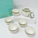 【価格見直し】【2025/05/07】HANAE MORI / ハナエモリ ◆【和食器】森英恵/金彩グリーン 茶器揃(ポット カップ5) MB-2301 茶道具...