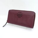 TORY BURCH / トリーバーチ ◆ラウンドファスナー長財布 ロゴ レザー ワインレッド 【財布/サイフ/ウォレット/wallet/コイン】 ブランド【中...