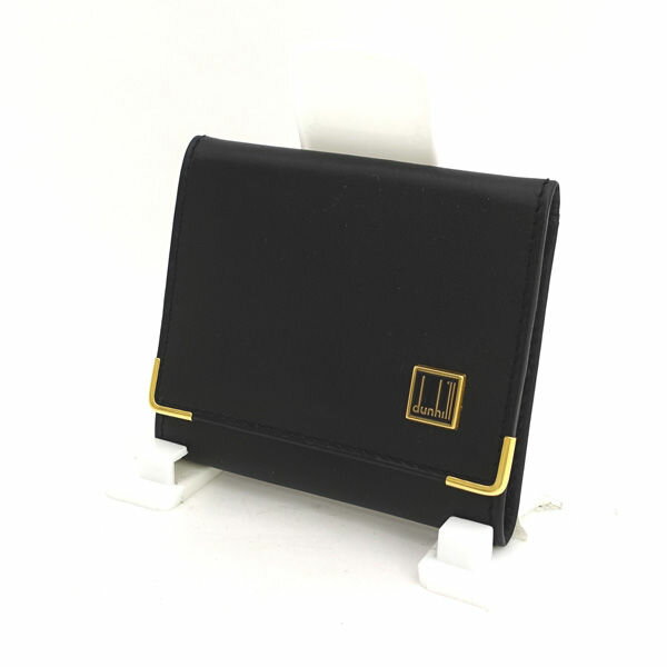 DUNHILL / ダンヒル ◆レザー コインケース ブラック ボタン式 【財布/サイフ/ウォレット/wallet/コイン】 ブランド【中古】