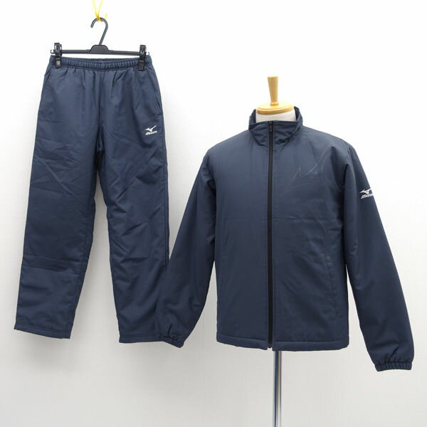 MIZUNO / ミズノ ◆セットアップ/中綿ジャケット/中綿パンツ/ネイビー/サイズ上:M/下:S K2JEA532 【メンズ/MEN/男性/ボーイズ/紳士】 メンズファッション【中古】