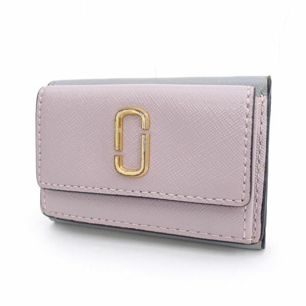 【価格見直し】【2025/04/29】MARC JACOBS / マークジェイコブス ■財布 コンパクト レザー パープル グレー ゴールド 【財布/サイフ/ウォレット/wallet/コイン】 ブランド【中古】