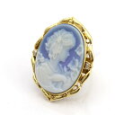 ◆K18 ダイヤ 0.07ct カメオ リング 15.5号 【リング/指輪/アクセサリー】 ブランド【中古】