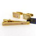 YVES SAINT LAURENT / イブサンローラン ◆タイピン カフス ゴールドカラー ロゴ スーツアクセサリー ブランド【中古】