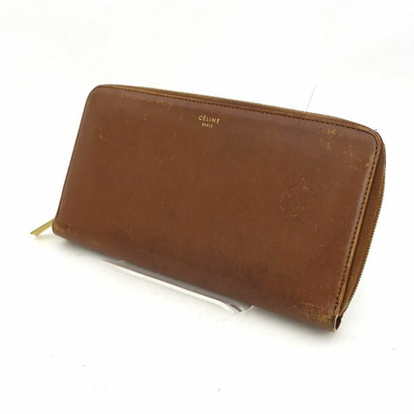 樂天商城 - CELINE / セリーヌ ◆ラウンドファスナー長財布 レザー ブラウン 【財布/サイフ/ウォレット/wallet/コイン】 ブランド【中古】
