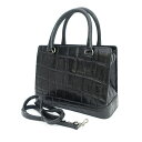 【価格見直し】【2025/05/07】JEAN PAUL GAULTIER / ジャンポール ゴルチエ ■2WAYバッグ クロコ型押し レザー ブラック 【バッ...