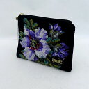 FEILER / フェイラー ◆ポーチ/花柄/シュニール織り/ブラック/タグ付き 【バッグ/バック/BAG/鞄/カバン】 レディースファッション【中古】 【メー...