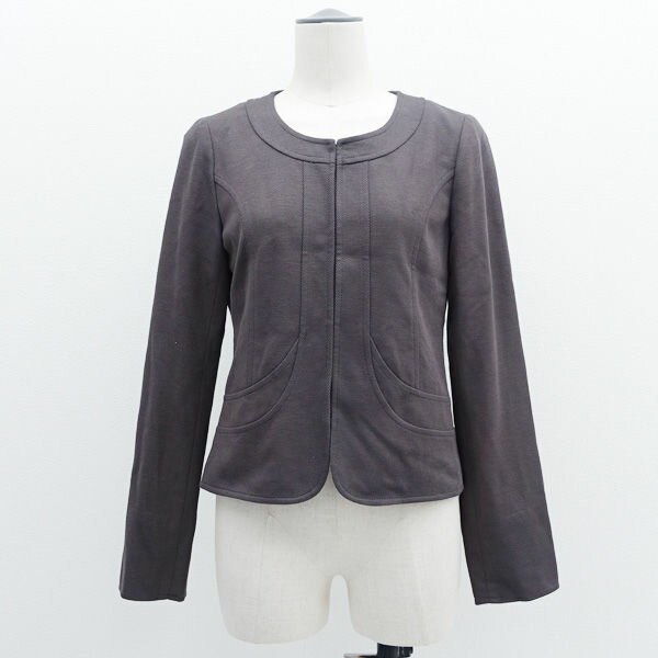 Rakuten - 【スーパーSALE】LAUTREAMONT / ロートレアモン ◆ノーカラージャケット/ブラウン/サイズ40/タグ付き 3105-86036 【レディース/ガールズ/LADY/女性/婦人】 レディースファッション【未使用】