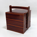 飛騨春慶塗 ◆【漆器】飛騨春慶塗/手付き三段箱 菓子器 茶道具 アンティーク 工芸品 ギフト【中古】