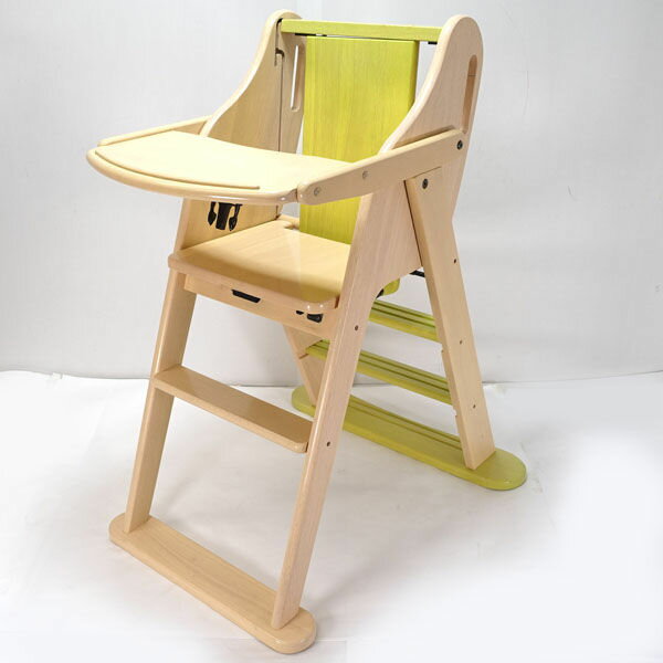 【価格見直し】【2025/04/29】People / ピープル ■Jibunde high chair じぶんで!ハイチェア ナチュラルカラー×ライトグリーン 子供用品【中古】 【代引不可】【同梱不可】