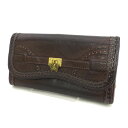 ANNA SUI / アナスイ ■財布 がま口 蝶 レザー 茶 長財布 バタフライ 【財布/サイフ/ウォレット/wallet/コイン】 ブランド【中古】