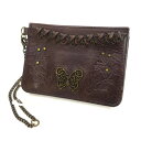 ANNA SUI / アナスイ ■パスケース 定期 カード レザー チェーン 蝶 茶系 【カード/パス/定期/Suica/スイカ/ICOCA/イコカ/保険証】 ...