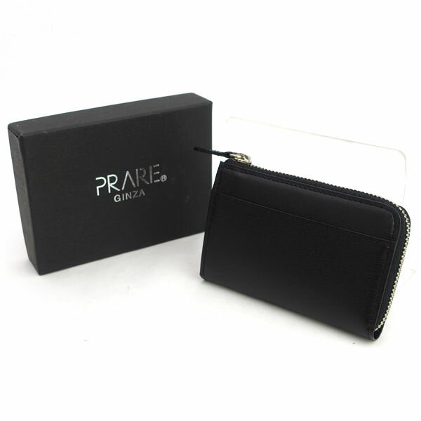 PRAIRIE プレリー ◆コインケース/L字ファスナー/小銭入れ/レザー/ブラック 【財布/サイフ/ウォレット/w..