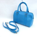 agnes b / アニエスベー ◆2WAYミニボストンバッグ/パンチング/レザー/ブルー CR11N 【バッグ/バック/BAG/鞄/カバン】 レディースファッ...