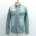 【スーパーSALE】BERNINGS-SHO 291 / バーニングショー ◆デニムシャツ/ウエスタン/インディゴ/サイズM 【メンズ/MEN/男性/ボーイズ/紳士】 メンズファッション【中古】