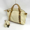 REPLAY / リプレイ ■ショルダー ハンドバッグ ボストン キャンバスレザー ベージュ 【バッグ/バック/BAG/鞄/カバン】 ブランド【中古】