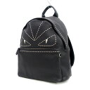 FENDI / フェンディ ◆モンスター スタッズ セレリア 925 レザー リュック ブラック 【バッグ/バック/BAG/鞄/カバン】 ブランド【中古】