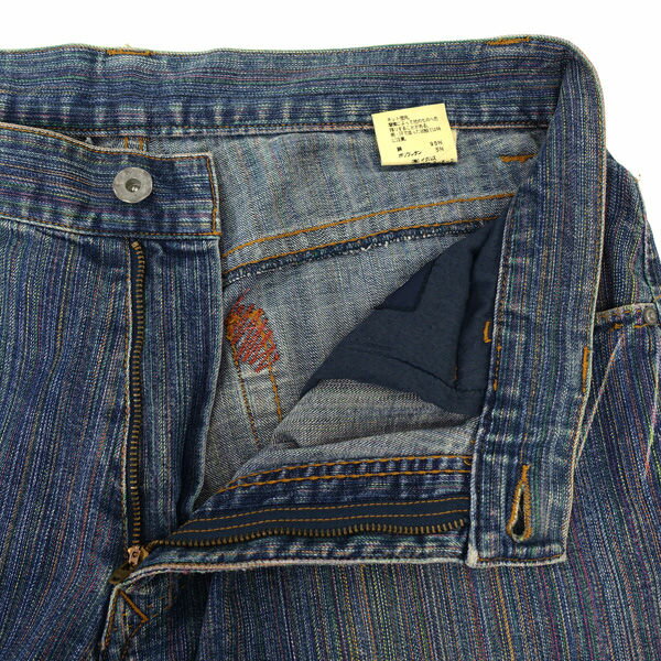 DUAL santa fe / デュアル サンタフェ ◆デニムパンツ/ストライプ/インディゴ/W33 0160-073-64301 【メンズ/MEN/男性/ボーイズ/紳士】 メンズファッション【中古】