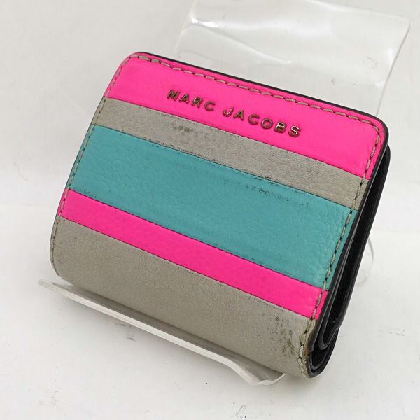 MARC JACOBS / マークジェイコブス ◆二つ折り財布/コンパクト/THE GRIND/マルチカラー 【財布/サイフ/ウォレット/wallet/コイン】 レディースファッション【中古】