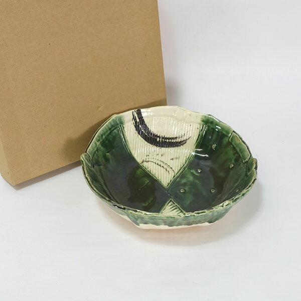 Rakuten - 【スーパーSALE】京焼 景春窯 ◆【和食器】京焼/景春窯 織部 変型鉢 YH-24512 すまい 雑貨 京焼 ギフト【未使用】