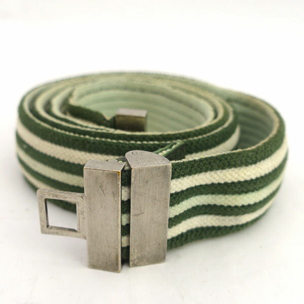 HERMES / エルメス ■レデース Hロゴベルト キャンバス ホワイトグリーン 88～65 【レディース/ガールズ/LADY/女性/婦人】 ブランド【中古】