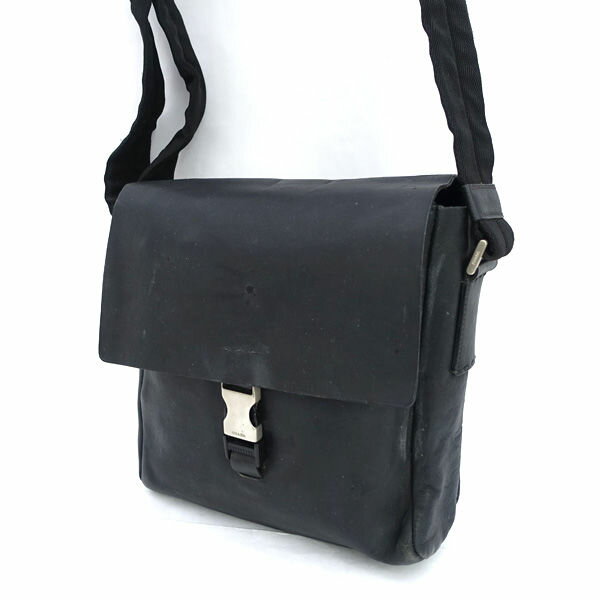 PRADA / プラダ ■ショルダーバッグ 斜め掛け レザー ブラック バッグ V177 【バッグ/バック/BAG/鞄/カバン】 ブランド【中古】