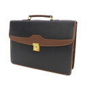 ROBERTO CAVALLI / ロベルトカバリ ◆ブリーフケース/書類カバン/レザー/ブラック×ブラウン 【バッグ/バック/BAG/鞄/カバン】 メンズファ...