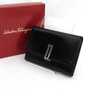 Salvatore Ferragamo / サルヴァトーレフェラガモ ■二つ折り財布 レディース レザー ブラック 【財布/サイフ/ウォレット/wallet/コイン】 ブランド【中古】