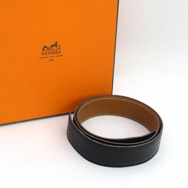 HERMES / エルメス ◆ベルト リバーシブル 70 レディース ブラック キャメル □D刻印 ブランド【中古】