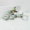 中国茶器 ◆【和食器】中国茶器/パンダ 茶器揃(ポット 茶筒 湯呑2) 雑貨 インテリア ギフト ギフト【未使用】