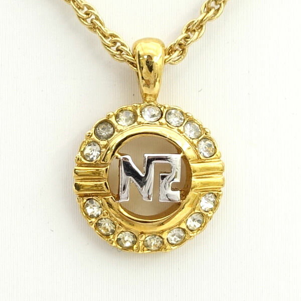 Other - NINA RICCI / ニナ リッチ ◆ネックレス/ロゴ/ライトストーン/メッキ/ゴールドカラー 【ネックレス/ペンダント/トップ/アクセサリー】 レディースファッション【中古】 【メール便可】