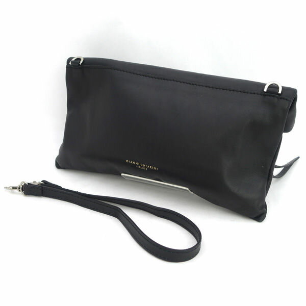 GIANNI CHIARINIブラックレザーショルダーバッグ未使用本日のみ値下げ 0220527860_1.jpg