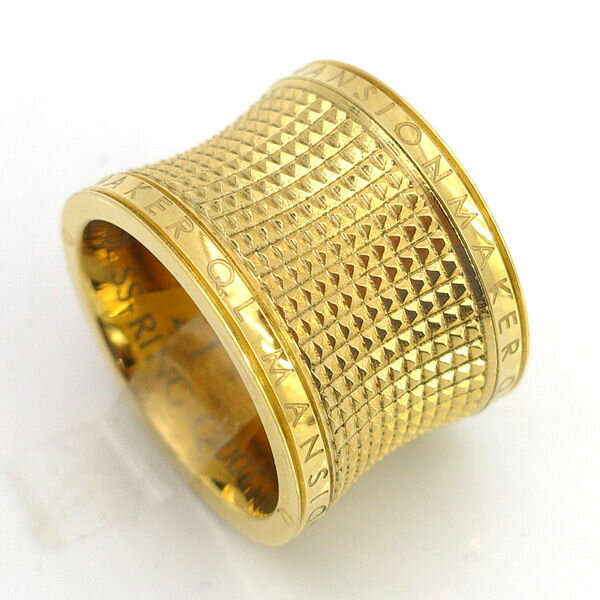 QL Mansion Maker ◆リング/サージカル ステンレスリング/指輪/ゴールドカラー/21号 【リング/指輪/アク..