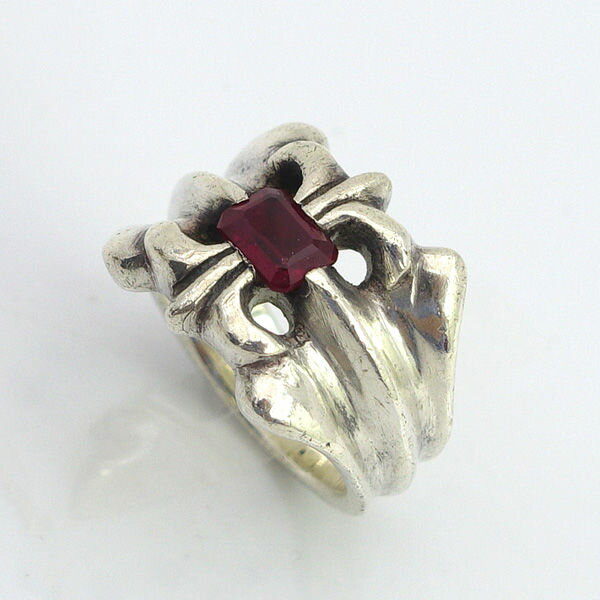 ◆リング/指輪/百合の紋章/石付/925/20号 【リング/指輪/アクセサリー】 メンズファッション【中古】