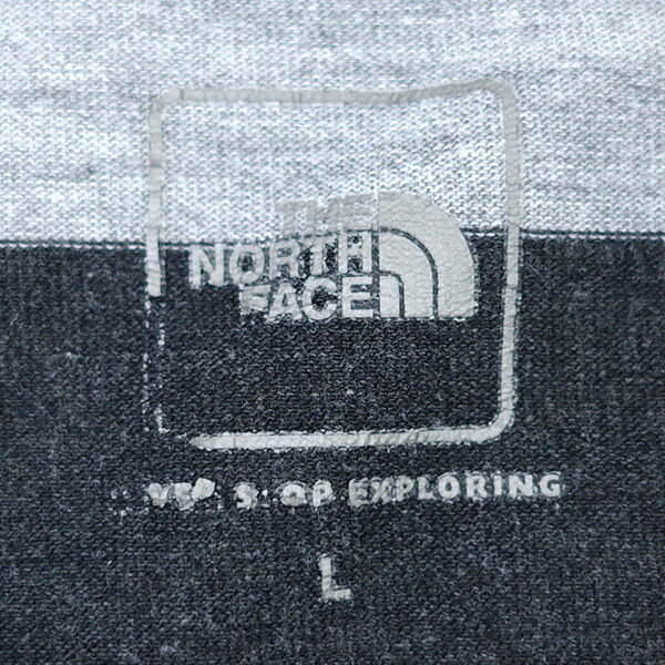 THE NORTH FACE / ノースフェイス ◆半袖Tシャツ/ボーダー柄/ブラック×グレー/サイズL NT32082 【メンズ/MEN/男性/ボーイズ/紳士】 メンズファッション【中古】
