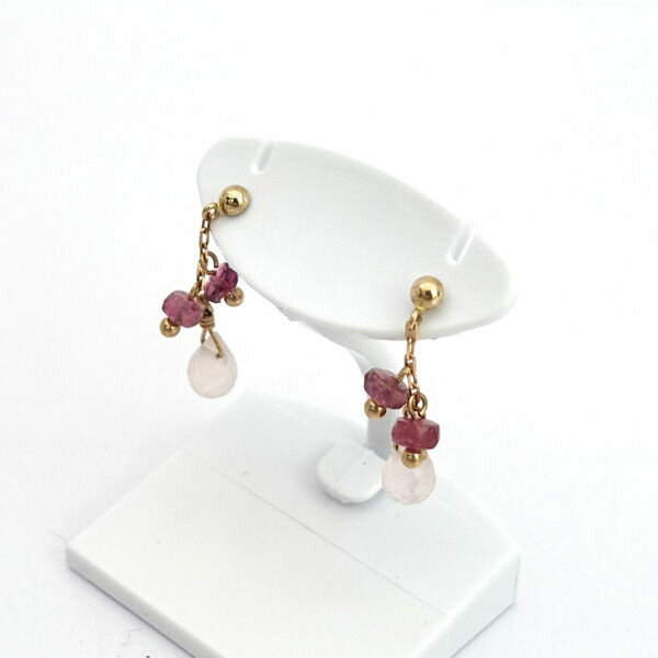 Canak 4℃ / カナル ヨンドシー ◆K10 ローズゴールド 色石 スイングピアス 【イヤリング/ピアス/アクセサリー】 ブランド【中古】