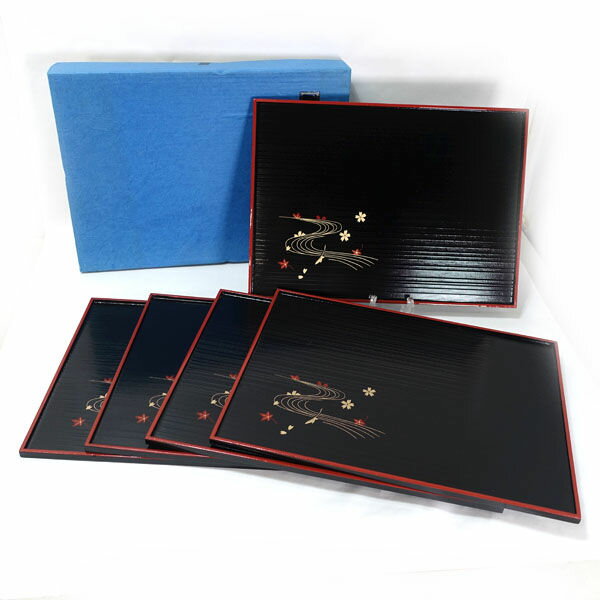 SKCデザイン ◆【漆器】SKCデザイン/立田川 会席盆(5枚組) K-67247 ギフト【未使用】