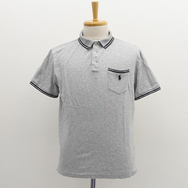 POLO RALPH LAUREN / ポロ ラルフローレン ◆ポロシャツ/胸ポケット/グレー/サイズL 【メンズ/MEN/男性/ボーイズ/紳士】 メンズファッション【中古】