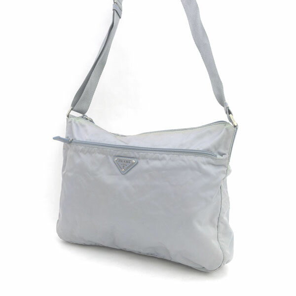 乐天商城 - PRADA / プラダ ■ショルダーバッグ グレー メタルプレート 【バッグ/バック/BAG/鞄/カバン】 ブランド【中古】