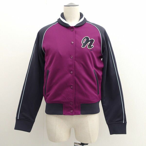 NIKE / ナイキ ◆ブルゾン/ロゴワッペン/ナイロン/パープル×ネイビー/サイズM H6FUG 【レディース/ガールズ/LADY/女性/婦人】 レディースファッション【中古】(4.0)