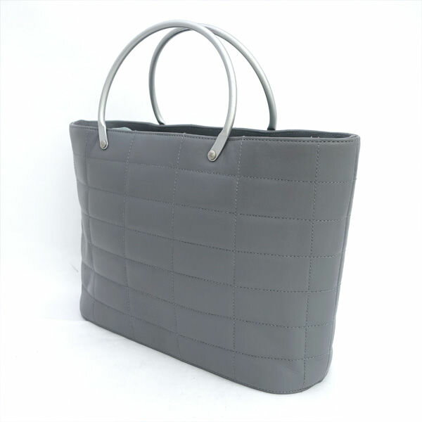 CHANEL / シャネル ◆チョコバー カーフ シルバー金具 ハンドバッグ グレー 【バッグ/バック/BAG/鞄/カバン】 ブランド【中古】