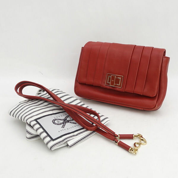 ANYA HINDMARCH / アニヤハインドマーチ ◆ミニグレーシー/2WAYバッグ/ショルダー/クラッチ/レザー/レッ..