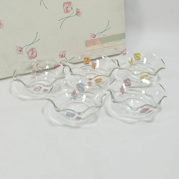 乐天商城 - GLASSWEAR ◆【ガラス】グラスウェアー/ポピーロード デザートカップ(5P) TN-2207 すまい 雑貨 ギフト ギフト【未使用】