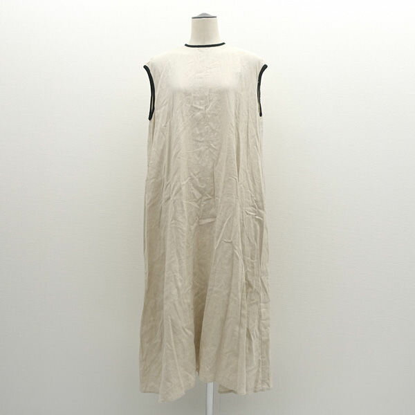 URBAN RESEARCH DOORS / アーバンリサーチ ◆ノースリーブワンピース/リネン/ベージュ/サイズM/タグ付き DR35-26T107 【レディース/ガールズ/LADY/女性/婦人】 レディースファッション【中古】